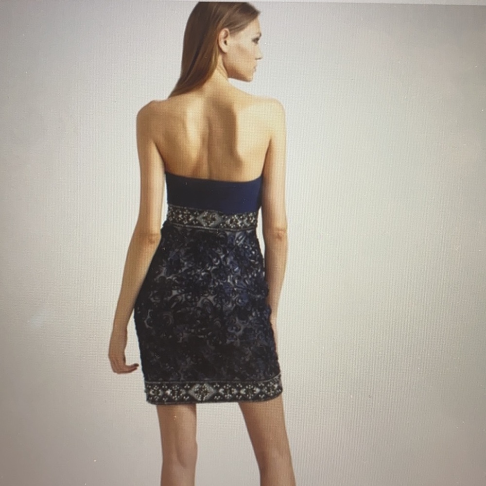 Sue Wong navy cocktail dress - Picture 3 of 7